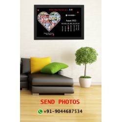 Personlized Calender Photo Frames with Photo Upload (Black)