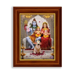 Lord Shiva Parivar Photo Frame – Devotional Wall Frame of Shiv Parvati with Ganesha & Kartikeya - Seematics Customization