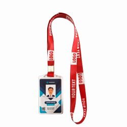 Customized School & Office ID Card with Printed Lanyard, Any Color (Portrait, Single Side)