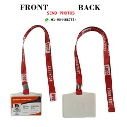 Customized School & Office ID Card with Printed Lanyard, Any Color (Landscape, Single Side)