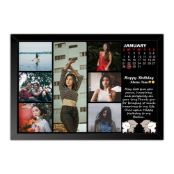 Customized Photo Frames with Photo Upload, Calender Design (Black) - Seematics Customization