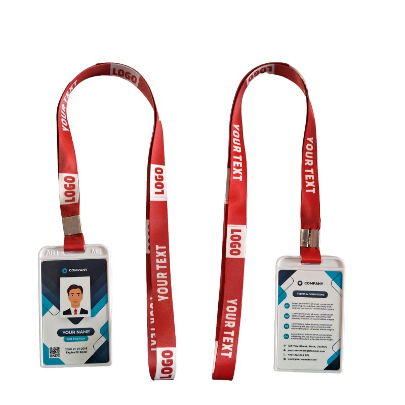 Customized School & Office Double Side ID Card with Printed Lanyard - Seematics Customization
