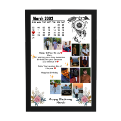 Personlized Calender Photo Frames with Photo Upload (White)