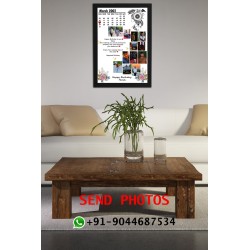 Personlized Calender Photo Frames with Photo Upload (White)