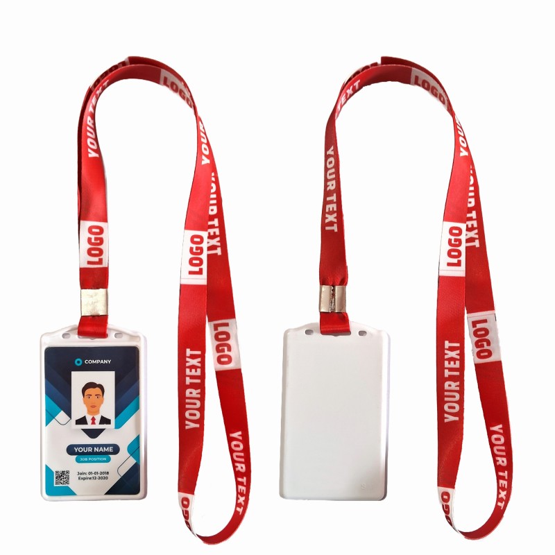 Customized School & Office Single Side ID Card with Printed Lanyard - Seematics Customization