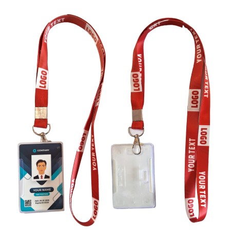 Customized School & Office Single Side ID Card with Printed Lanyard and Dog Hook - Seematics Customization