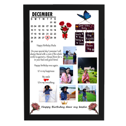 Personlized Calender Photo Frames with Photo Upload (White)